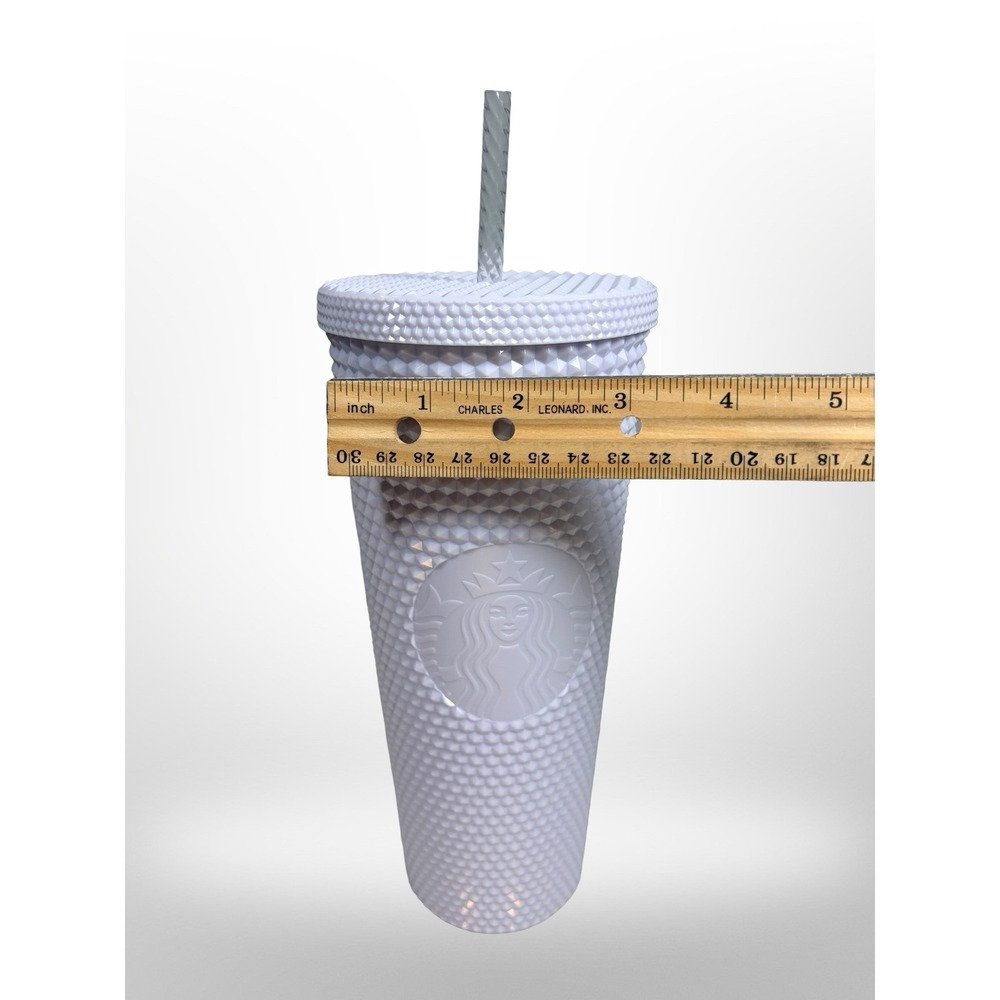 Starbucks Studded Venti Tumbler 2021 White Honeycomb 24oz Cold Cup Rare - Picture 7 of 7